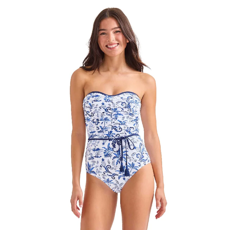 Tommy Bahama Terrazzo Tile Bandeau One Piece Swimsuit - Mountain Bluebell Shiny One-Piece Swimsuit Tommy Bahama Terrazzo Tile Bandeau One Piece Swimsuit - Mountain Bluebell Shiny One-Piece Swimsuit