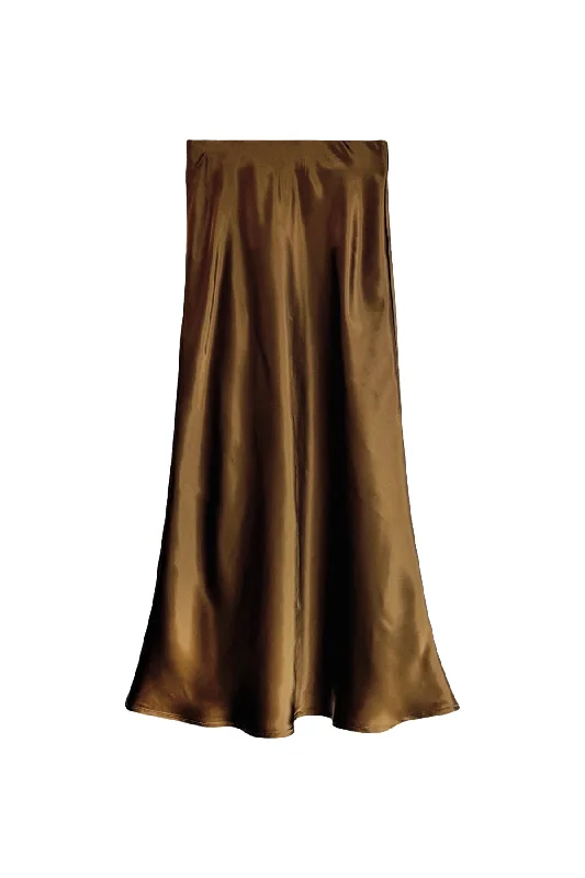 GALA BIAS SKIRT CIGAR SILK SATIN - MIDI LENGTH mini skirt trendy