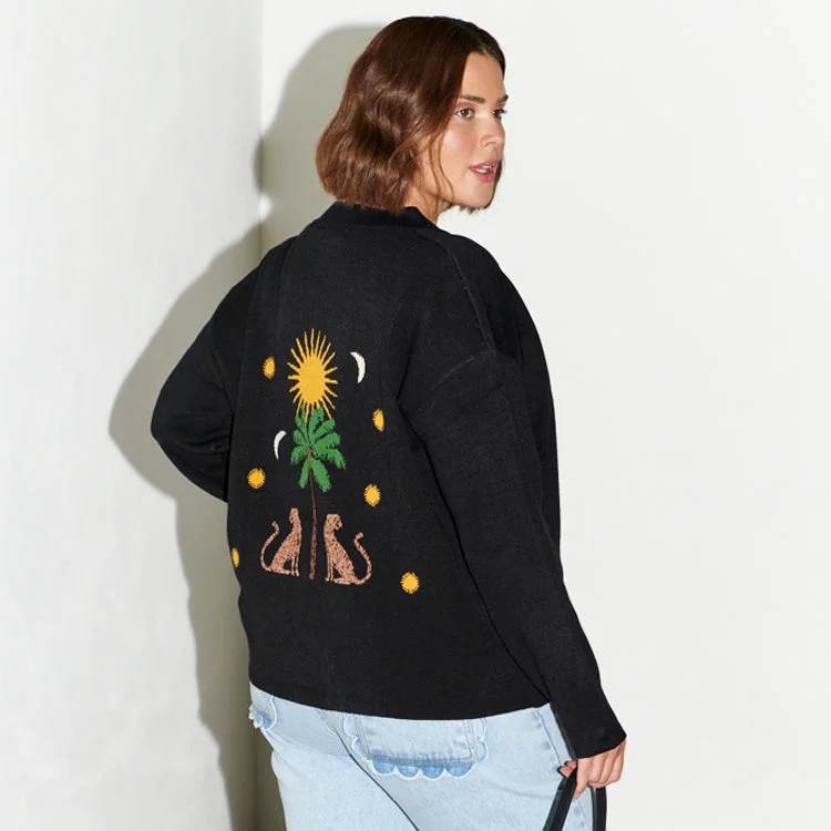 Running Wild Cardigan Print Jacquard Patchwork
