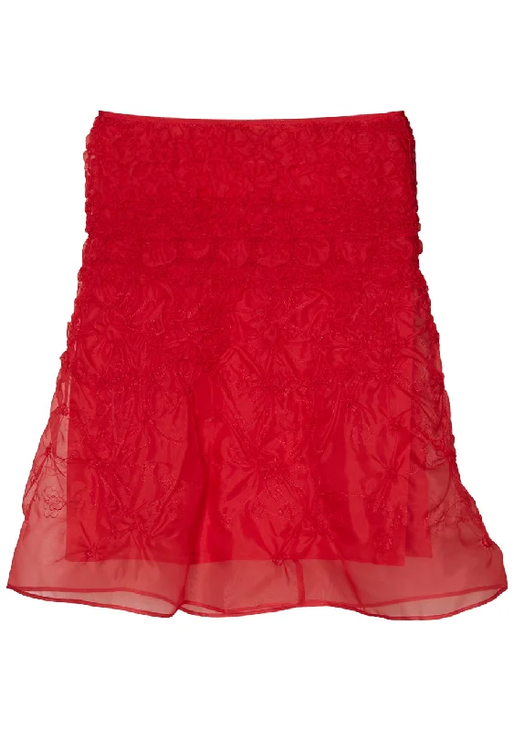 Vida Skirt Red Organza wrap skirt elegant