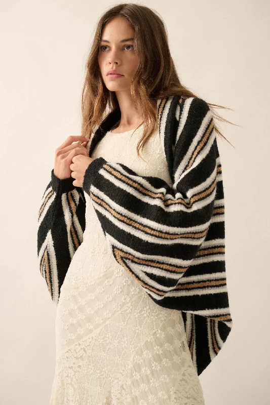 Hold the Line Striped Dolman Shrug Cardigan Casual Formal Business