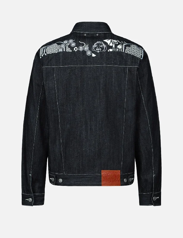 Japanese Patten Seagull Print and Embroidery Denim Jacket Mesh Jacket Canvas Jacket Denim Jacket Japanese Patten Seagull Print and Embroidery Denim Jacket Mesh Jacket Canvas Jacket Denim Jacket