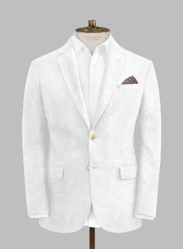 Solbiati White Seersucker Jacket Fleece Jacket Down Jacket Parka