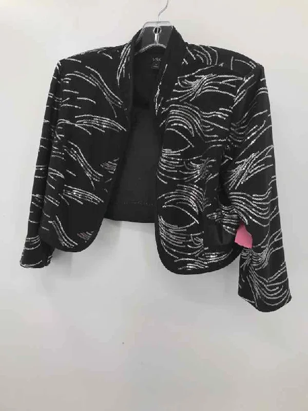 Pre-Owned MSK Black Size 10 Cardigan Chenille Brocade Lace