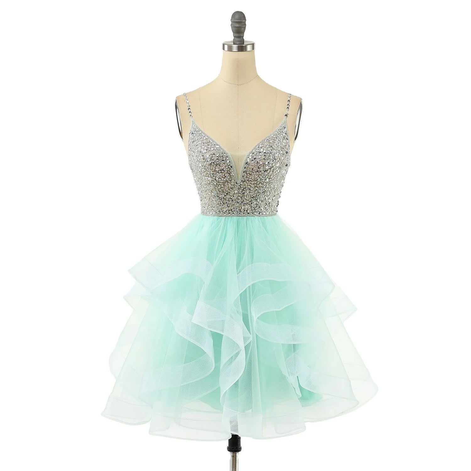 Luxurious Beaded Sequin Bodice Short Tulle Prom Party Dress Girl Sexy Homecoming Dresses Tunics Top Casual Luxurious Beaded Sequin Bodice Short Tulle Prom Party Dress Girl Sexy Homecoming Dresses Tunics Top Casual