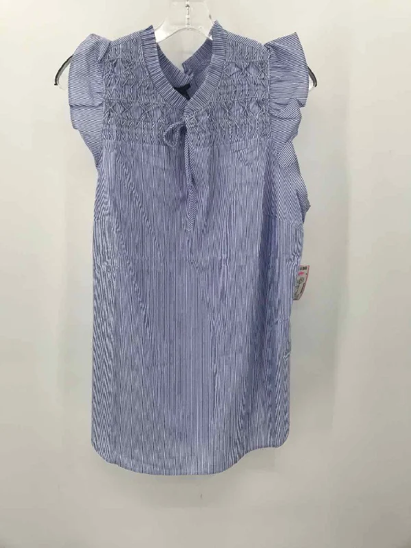 Pre-Owned Talbots Blue Size XL Stripe Tank Top floral tank top