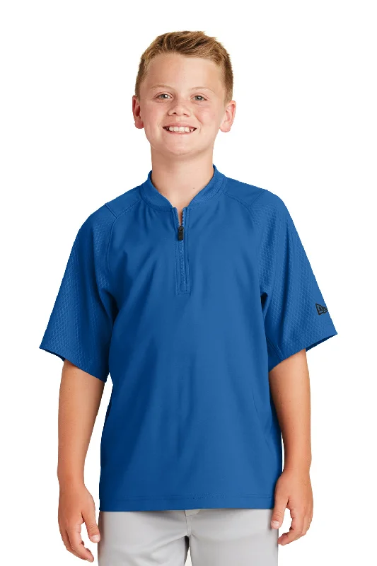New Era Youth Cage Wind & Water Resistant 1/4 Zip Jacket - Royal Blue - Closeout Ribbed Jacket Pleated Jacket Ruffled Jacket New Era Youth Cage Wind & Water Resistant 1/4 Zip Jacket - Royal Blue - Closeout Ribbed Jacket Pleated Jacket Ruffled Jacket