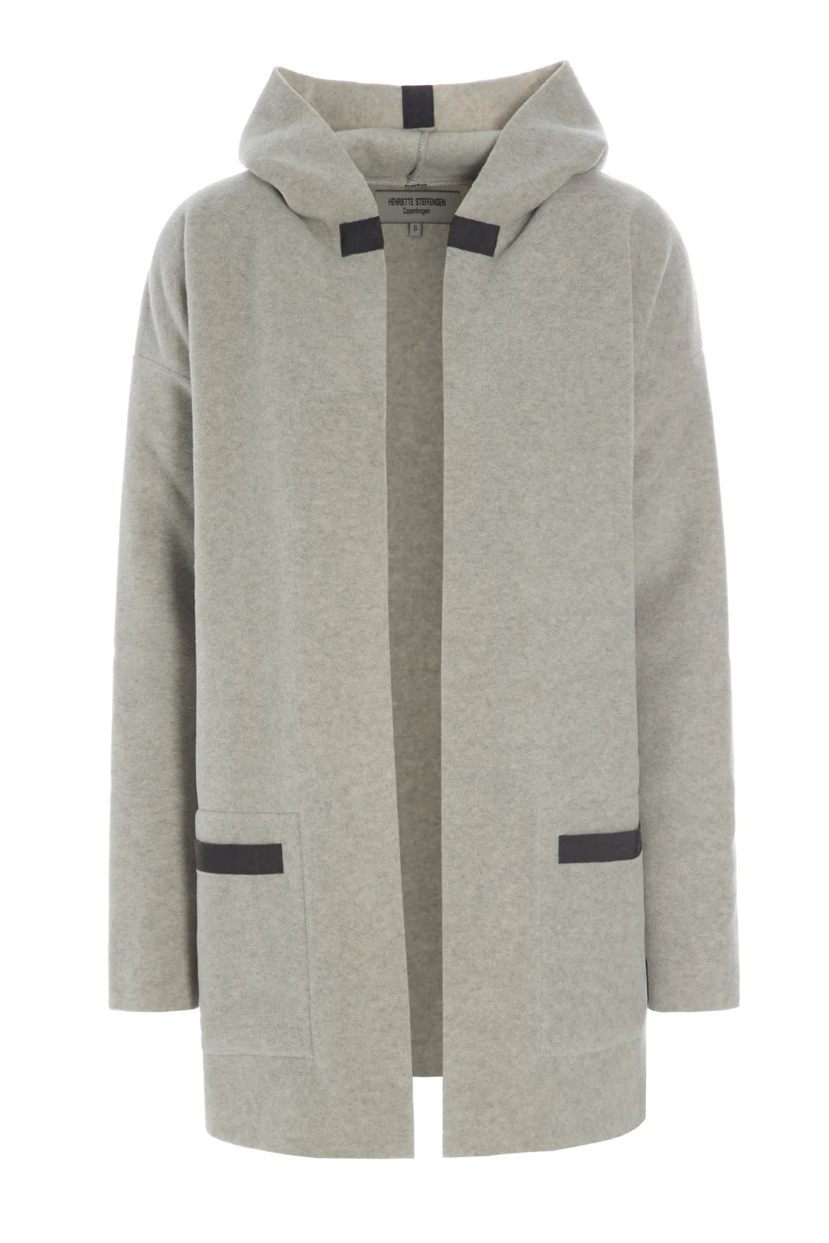 Henriette Steffensen Cardigan with Hood in Sand Oversized Loose Flowy