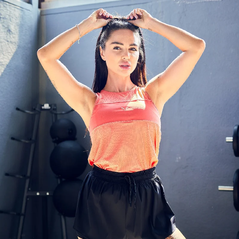 Mesh Reversible Tank - Hot Coral comfortable tank top
