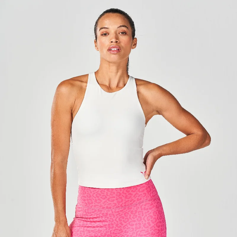 Core Muscle Back Tank - Pearl White white tank top