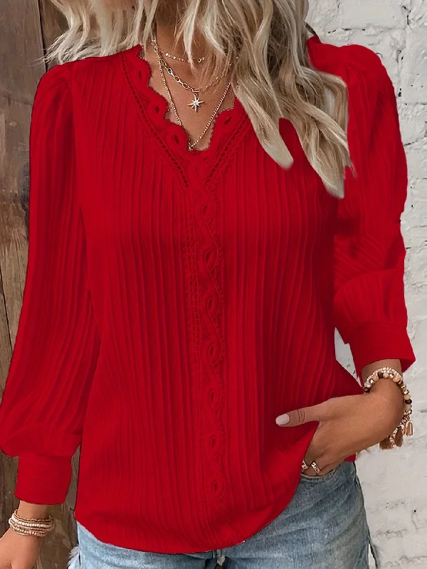 Button-Down Knit Cardigan with Lace Accents Bright Pastel Dark