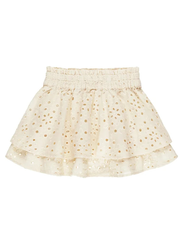 Rylee & Cru Rose Mini Skirt, Natural chiffon skirt floaty