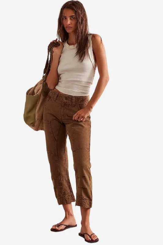 Free People Supersonic Slim Pants in Breen Elegant Trouser Pants