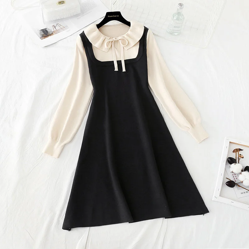 Bottom skirt lotus leaf collar French retro Hepburn tea break small black skirt 2399 corduroy skirt durable Bottom skirt lotus leaf collar French retro Hepburn tea break small black skirt 2399 corduroy skirt durable