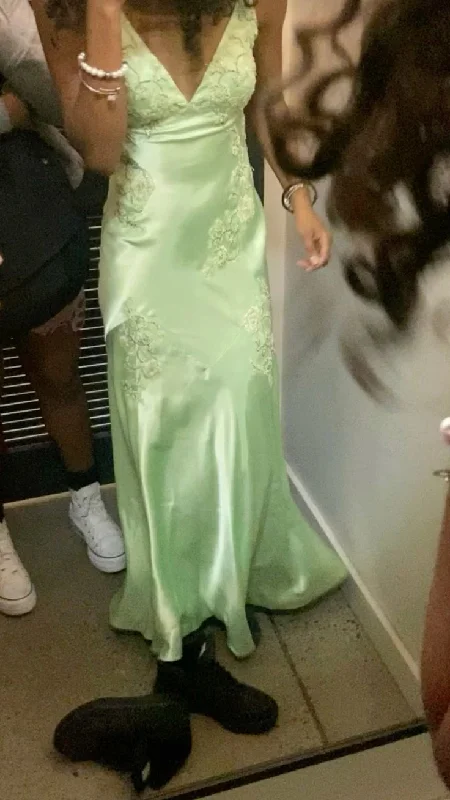 Light Green Spaghetti Straps V Neck Long Party Dress Evening Gown, DP3818 Tunics Practical easy-care Light Green Spaghetti Straps V Neck Long Party Dress Evening Gown, DP3818 Tunics Practical easy-care