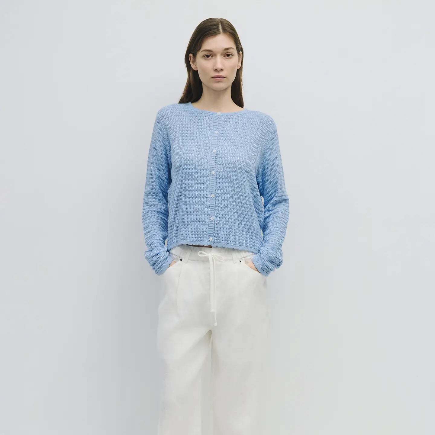 The Yael Textured Cardigan Asymmetrical,ymmetric Pencil Cardigan