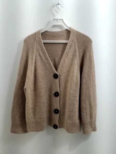Hjemmestrikket Cardigan Spandex Blend Rayon Blend Denim Blend