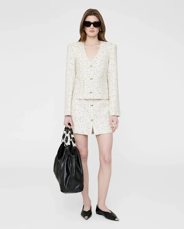 MATEO SKIRT / CREAM AND BLACK TWEED wool skirt warm