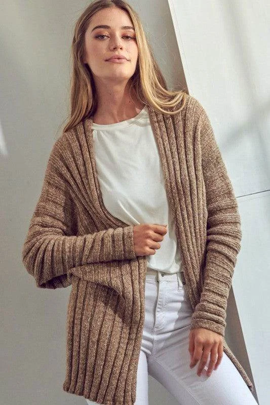 E Luna Chunky Sweater Knit Cardigan Stretchy Elastic Breathable