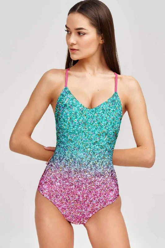 Maldives Nikki Pink Crisscross Strappy Back One-Piece Swimsuit - Women Fun Pattern Swimsuit Maldives Nikki Pink Crisscross Strappy Back One-Piece Swimsuit - Women Fun Pattern Swimsuit