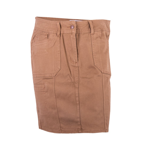 Wildebees Ladies Stretch Cargo Skirt Caramel silk skirt lustrous