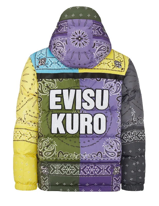 Colorblock Bandana Print Down Jacket Wool Jacket Cashmere Jacket Tweed Jacket