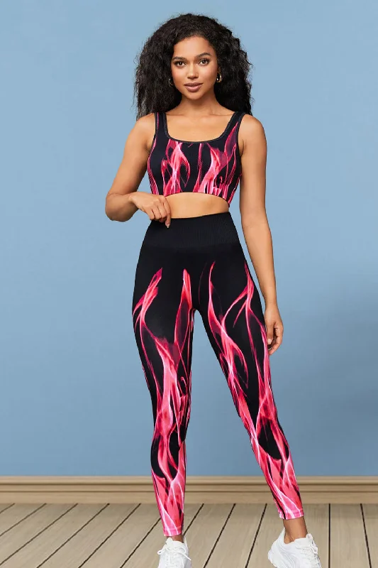 Sports Tank and Leggings Set cutout tank top
