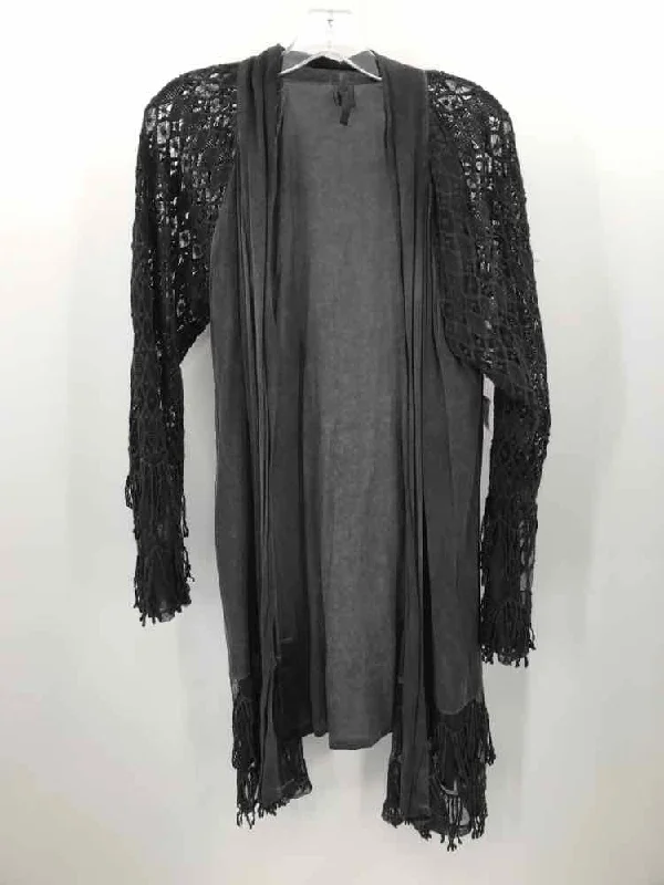 Pre-Owned XCVI Grey Size Small Cardigan Sweater Fleece Cardigan Nylon Polyester