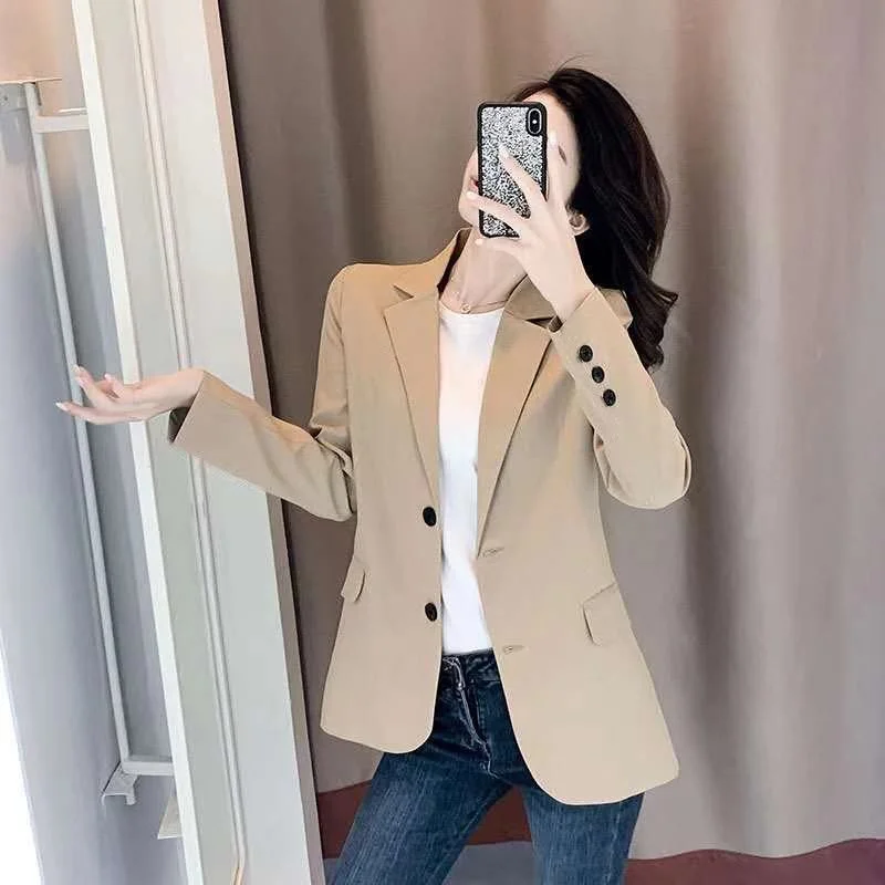 PEONFLY Women Blazer Office Jacket Ladies Single Breasted Long Sleeve Loose Coat Formal Casual For Spring Autumn 2022 Denim Jacket Leather Jacket Suede Jacket PEONFLY Women Blazer Office Jacket Ladies Single Breasted Long Sleeve Loose Coat Formal Casual For Spring Autumn 2022 Denim Jacket Leather Jacket Suede Jacket