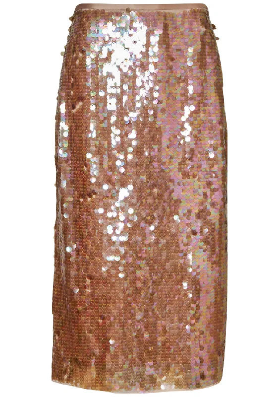 Miller Skirt Sequin Tawny elastic waist skirt