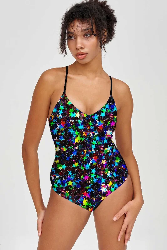 Fireworks Nikki Crisscross Strappy Back One-Piece Swimsuit - Women Sleek Mesh Bikini Fireworks Nikki Crisscross Strappy Back One-Piece Swimsuit - Women Sleek Mesh Bikini