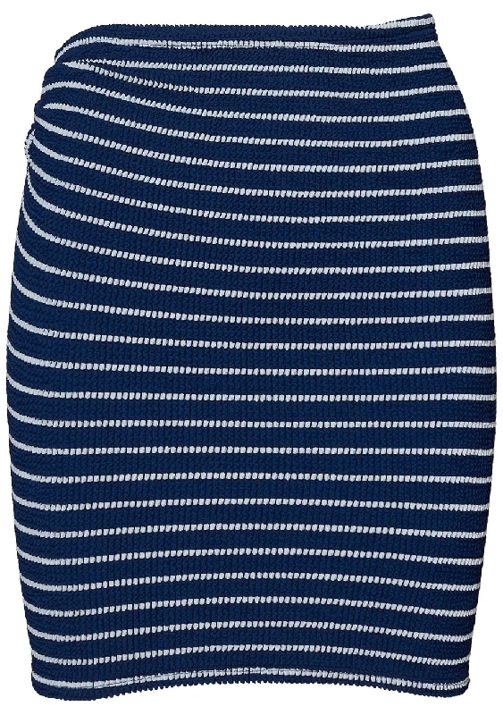 Mini Skirt Navy/White zip skirt side