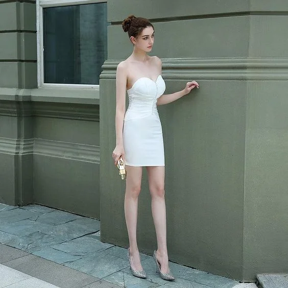 Sexy Short Party Dress Sweetheart Homecoming Dress Wrap Dress  c3387 Sequined Elegant Party