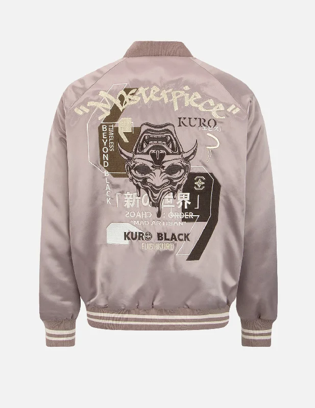 Hannya Embroidery Panelling Padded Souvenir Jacket Nylon Jacket Polyester Jacket Spandex Jacket Hannya Embroidery Panelling Padded Souvenir Jacket Nylon Jacket Polyester Jacket Spandex Jacket
