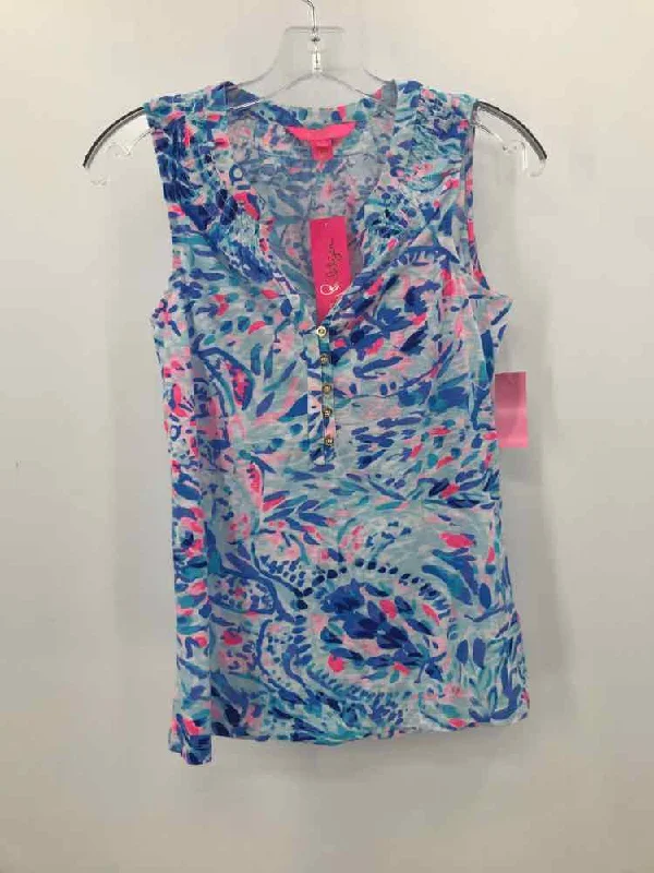Pre-Owned Lilly Pulitzer Blue Size XS Tank Top mesh tank top