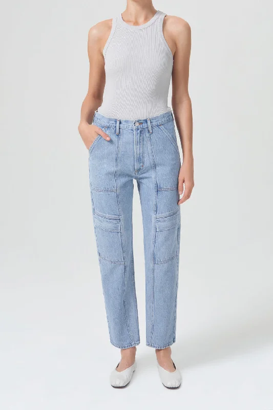 Agolde Cooper Cargo Pants in Rank Comfortable Denim Trousers