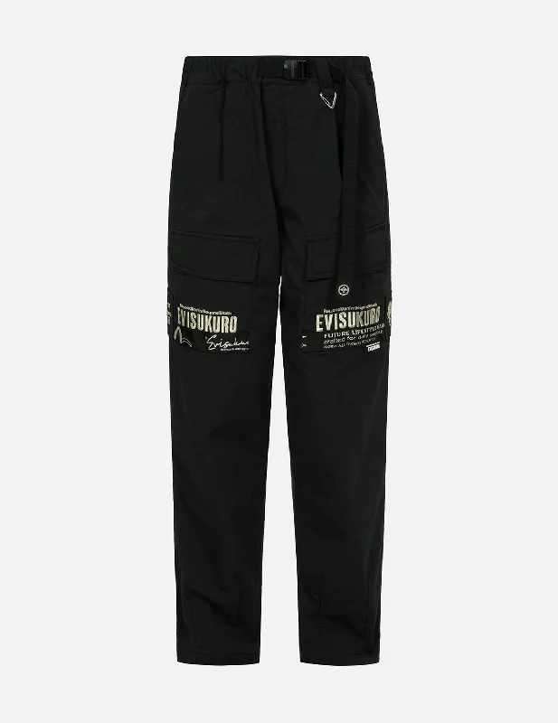 Slogan Embroidery Cargo Fashion fit Pants Relaxed Lounge Trousers