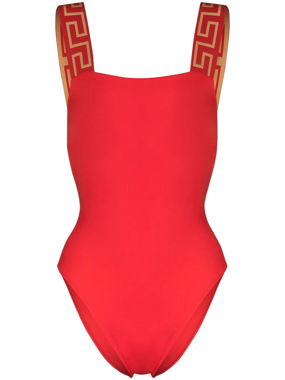 Versace Red Greca Key Swimsuit Two-Piece Beachwear