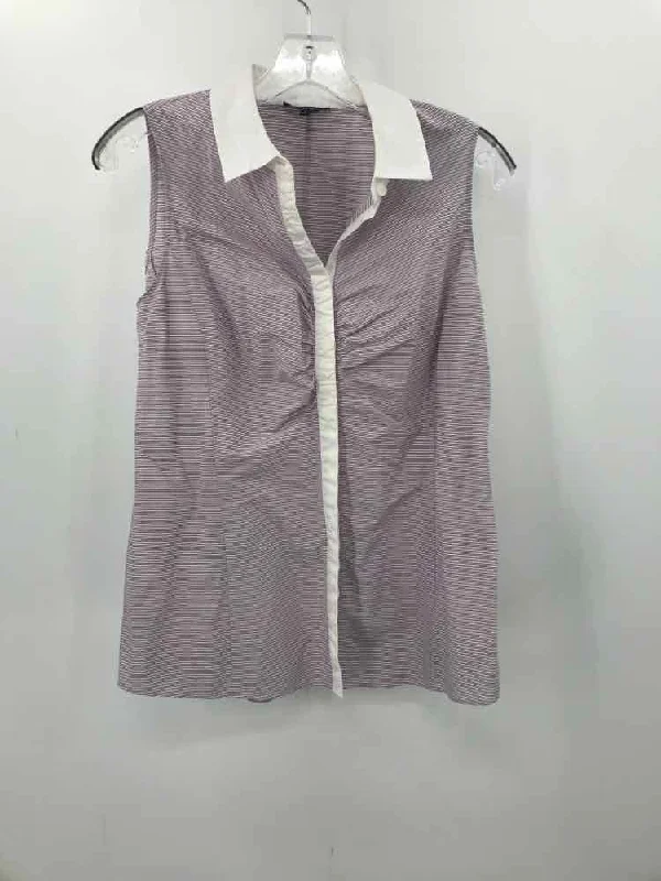 Pre-Owned Lafayette 148 White Size 6 Stripe Tank Top graphic tank top