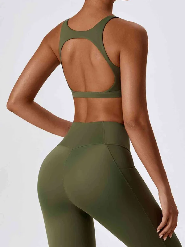 Cutout Sports Square Neck Sports Tank Top soft tank top