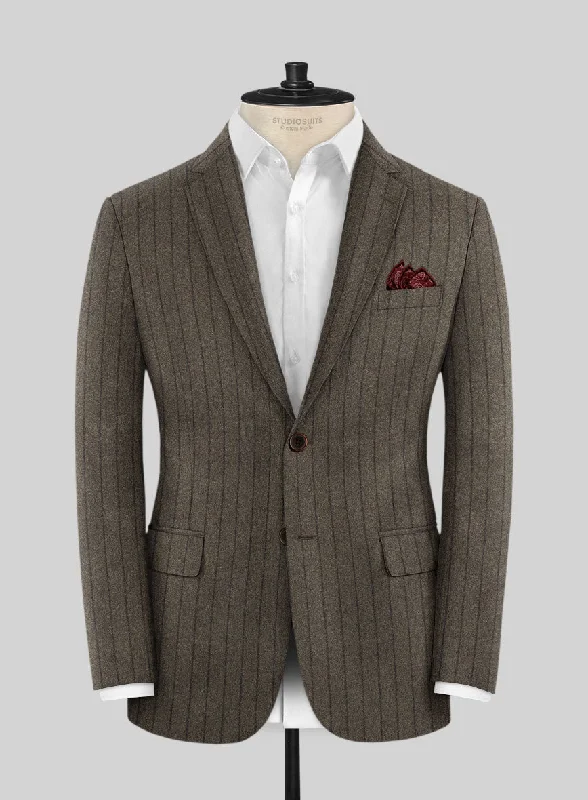 Caccioppoli Posa Dark Brown Wool Jacket Chenille Fabric Brocade Fabric Lace Fabric