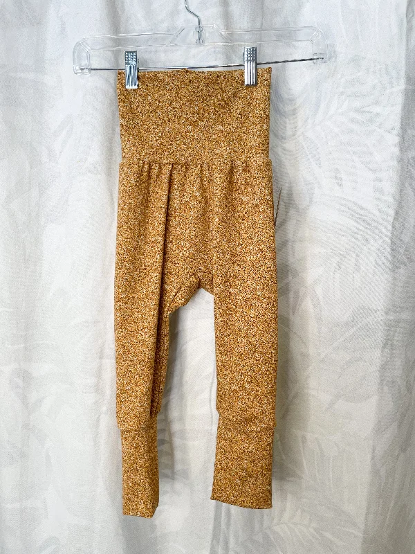 Mustard Yellow Speckled Grow-With-Me Baby Harem Pants - 6 Months to 3 Years Fashionable Work Pants