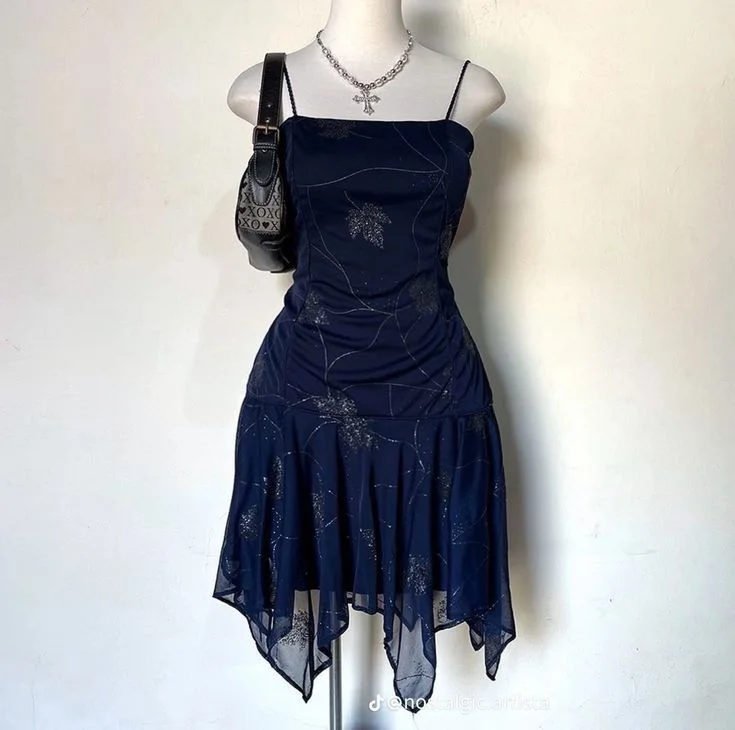 Vintage Spaghetti Straps Party Dress Navy Blue Short Party Dress, DP3619 Tunics Corduroy durable Vintage Spaghetti Straps Party Dress Navy Blue Short Party Dress, DP3619 Tunics Corduroy durable