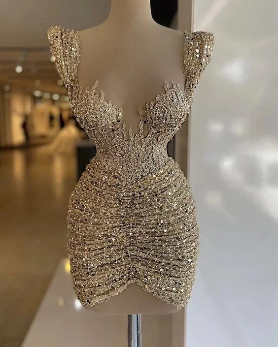 Sexy Sequins Homecoming Dress Party Dress c2729 Tunics Top Casual