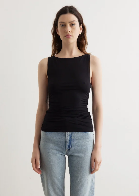 Luca Shirred Tank cropped tank top