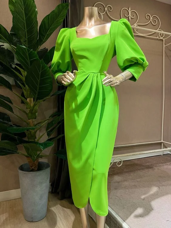 Vintage Green Sheath Party Dress,Green Party Gown cc888 Chiffon Maxi Beach