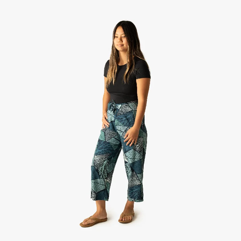 Leaf Patch Pant Chic Wool Trousers
