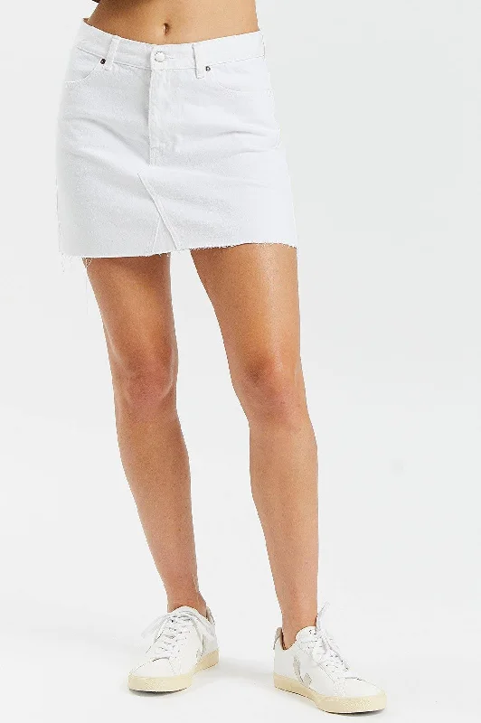 Anita Skirt White - Final Sale leather skirt durable