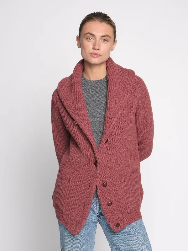 THE KENNEDY CARDIGAN | Redwood Zippered Front Buttoned Front Snap Front