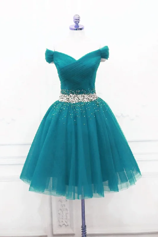 Off The Shoulder Short Party Dress Tulle Homecoming Dress c2620 Tunics Luxurious high-end